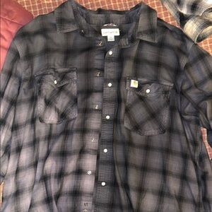 Carhartt Men's Black Plaid Shirt